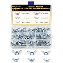 125PCS SAE Wing Nuts Assortment, 6 Sizes, Carbon Steel Zinc Plated - $25.66