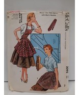 Vintage 1956 McCall&#39;s Pattern 2095 Misses&#39; Tie Apron &amp; Men&#39;s Necktie UC FF - £15.46 GBP