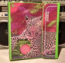 New Retro 80s Boombox Radio w/ Leopard Trapper Keeper Binder Folder - £11.75 GBP