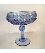 Vintage Indiana Glass DIAMOND POINT CLEAR Pedestal Candy Dish Compote - £11.15 GBP