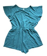 Old Navy Swim Cover Up Romper Shorts Teal French Terry V Neck Large Women’s - $26.05 CAD