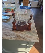 Mid-Century Modern Salad Set APCO Glass Bowl W/ Wood Claws, Base, S&amp;P Sh... - $1,099.46 MXN