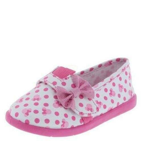 Primary image for Girls Shoes Flats Slip On Disney Minnie Mouse Pink Polka Dot-size 11.5