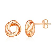 14k Rose Gold Polished 0.5in Elegant Love Knot Earrings - £235.46 GBP