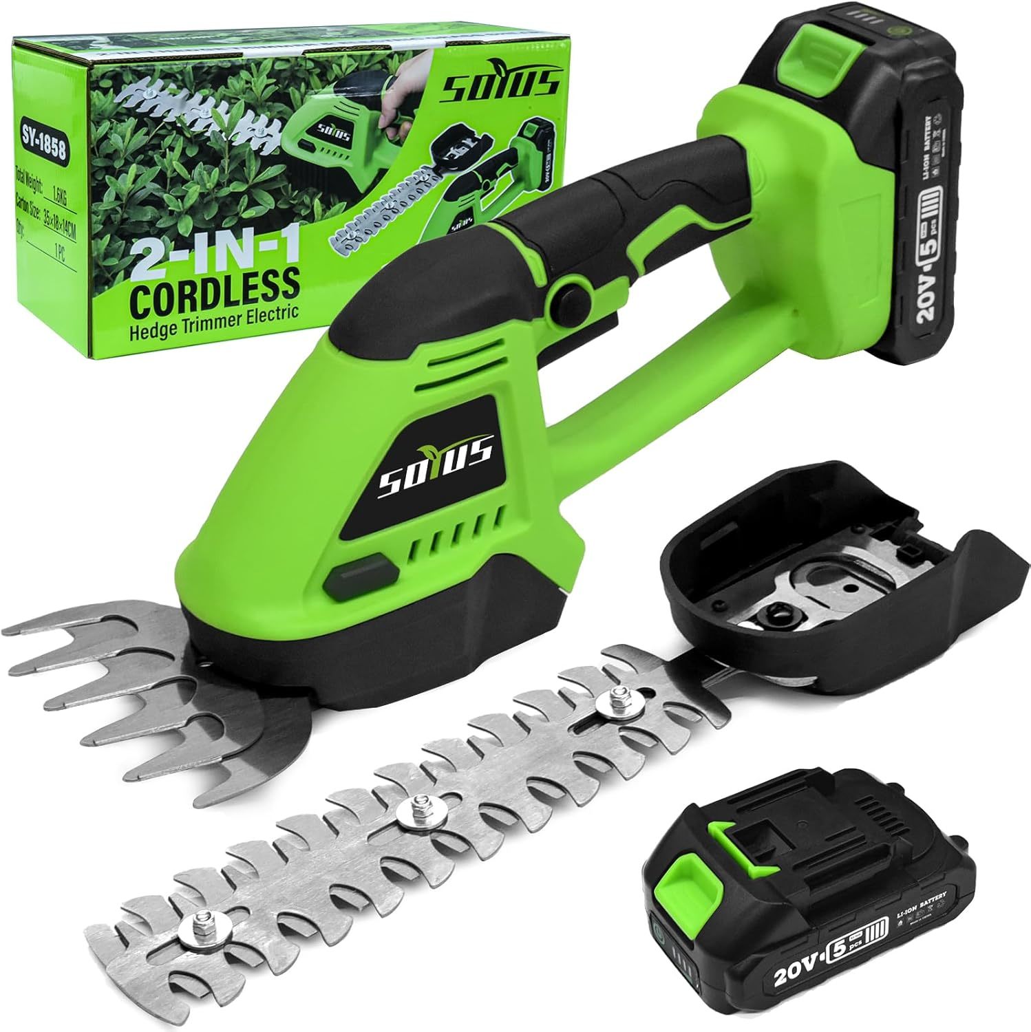 Soyus Hedge Trimmer Cordless, 2-In-1 Handheld Hedge Trimmers, 20V Electr... - $57.99