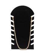 Marvella Champagne 30&quot; Simulated Faux Pearl Signed Knotted Necklace Vint... - £17.07 GBP