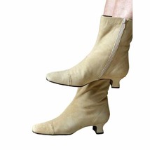 Delman VTG Womens Booties Beige Suede 7.5M Civil War Era LOOK Shoes Low ... - $110.48