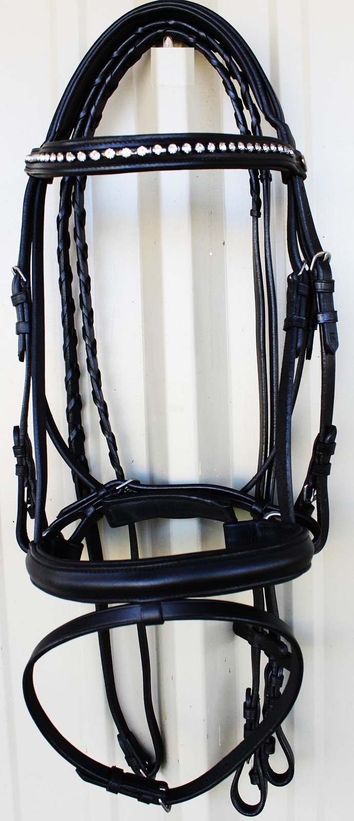 Horse English Padded Leather Show Bridle Crystal Bling  803MT11C - $66.32