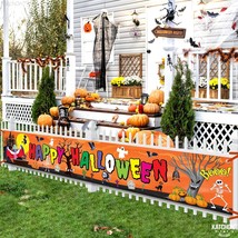 , Happy Halloween Banner For Outdoor - 120X20 Inch | Colorful Happy Halloween Ya - £18.86 GBP