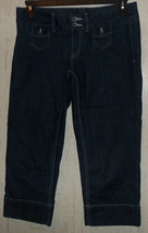 EXCELLENT WOMENS TOMMY HILFIGER CROPPED DARK BLUE JEAN / DENIM CAPRIS  S... - $28.01