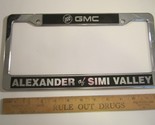 LICENSE PLATE Plastic Car Tag Frame ALEXANDER OF SIMI VALLEY GMC 14E - $23.04