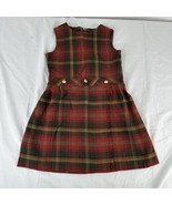 Vtg Girls Jumper Plaid Textured Dress Halpern’s Toronto 23.5” Long 12.75... - £30.38 GBP