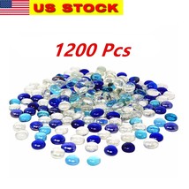 1200 Pcs Mixed Color Glass Gem, Pebbles, Mosaic Tile, Marbles Vase Filler (12LB) - £15.45 GBP