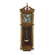 Bedford Clock Collection 34.5 Inch Chiming Pendulum Wall Clock in Antique Harves - $3,357.11 MXN