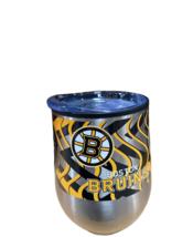 Boston Bruins Stainless Steel Stemless Wine Glass Lid 11oz Vacuum Sealed New Nhl - $10.99