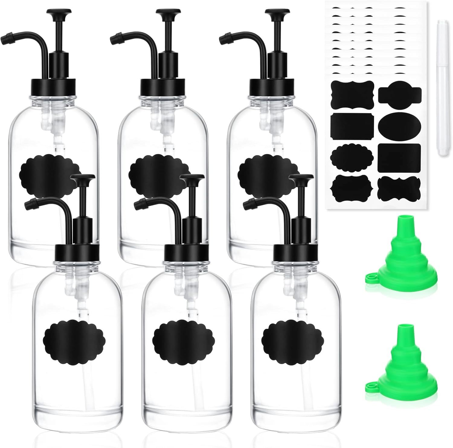 6 Pieces Coffee Syrup Dispenser 16.9 Oz/ 500 Ml Glass Coffee Syrup, Matt... - $51.95