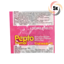 5x Packets Pepto Bismol Chewables Upset Stomach Reliever | 4 Tablets Per Packet - £9.67 GBP