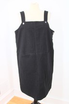 Wrap London 14 Black Brushed Cotton Twill Jumper Overall Dress - $34.20