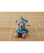 Crossfor Teddy Bear Clear Blue Crystal Necklace Girl Teddy-04BL Japan - £63.58 GBP