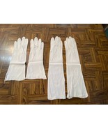 Vintage Set of 2 Ivory Long &amp; Short Size 6 Gloves Unlined Softest Leathe... - £34.84 GBP