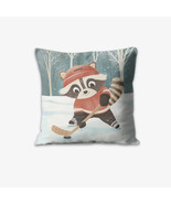 Riley the Ice Hockey Raccoon Pillow by Dancing Littles Jungle - $870.29 MXN+