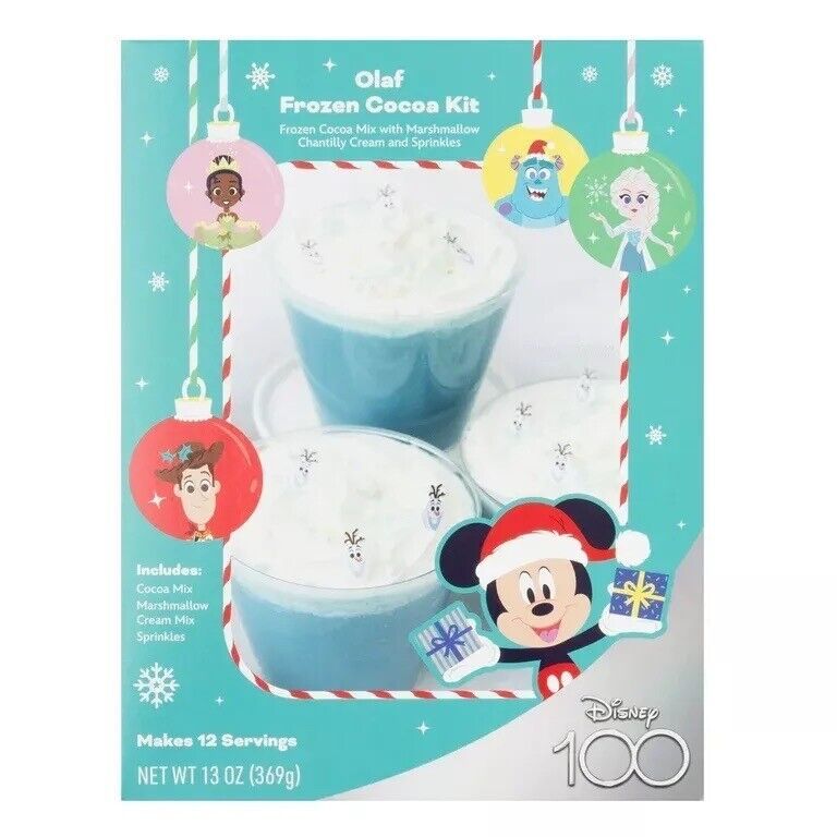 Primary image for Disney Olaf Frozen Blue Cocoa Kit Marshmallow Chantilly Cream Makes 12 servings