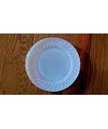 Vintage Anchor Hocking Swirl Milk Glass Large Plate 10&quot; - White Gold Trim - £8.62 GBP