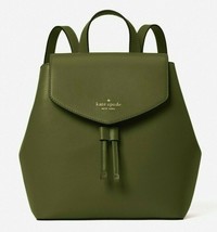 New Kate Spade Lizzie Saffiano Leather Medium Flap Backpack Enchanted Green - £97.04 GBP