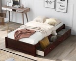 Merax Wood Bed Frame with 3 Drawers Twin Storge Day Bed with Wood Slat S... - $481.99