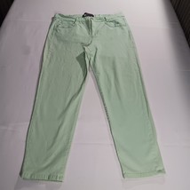 Gloria Vanderbilt Jeans Womens 16 Green Ankle Grazer Cadence Stretch Denim 32x27 image 10