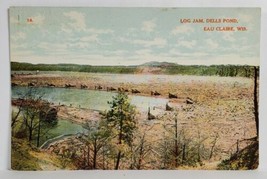 Eau Claire Wisconsin Log Jam Dells Pond Postcard T6 - $4.95