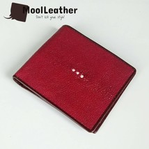 Genuine stingray leather men&#39;s wallet maroon dot eye model - $33.00