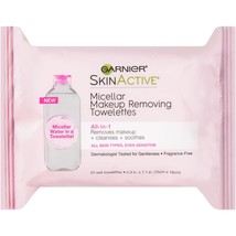 Garnier SkinActive Micellar Facial Cleanser &amp; Makeup Remover Wipes, Gentle for A - £14.38 GBP