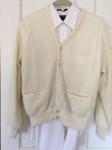 Vtg Wool Cardigan Sweater Grandpa Golf Medium - £35.04 GBP