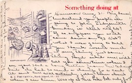 Cameron Wisconsin Pstmk~Something Doing At Walter Dunn Artist Comic Postcard - £8.80 GBP