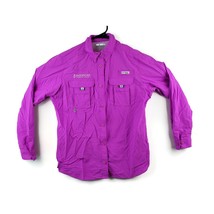 Columbia PFG Button Up Pink Vented Fishing Shirt Womens M Sheridan Medical Lodge - £19.71 GBP