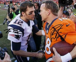 Tom Brady &amp; Peyton Manning Signed Photo 8X10 Rp Autographed Picture Nfl - £15.97 GBP