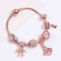 SL124 19cm Women Rose Gold Bracelet - £5.42 GBP