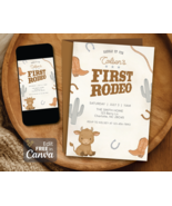 Editable First Rodeo Birthday Invitation: Cowboy 1st Birthday Party, Pri... - $91.03 MXN