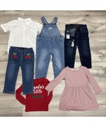 Clothes Lot Girls Size 2T 6pcs Jeans Overalls Dress Gymboree OshKosh Car... - $32.78 CAD