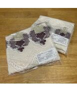 Jc Penney Home Collection Lorraine Cream &amp; Cranberry Lace Sheer (2)Panel... - $82.81 CAD