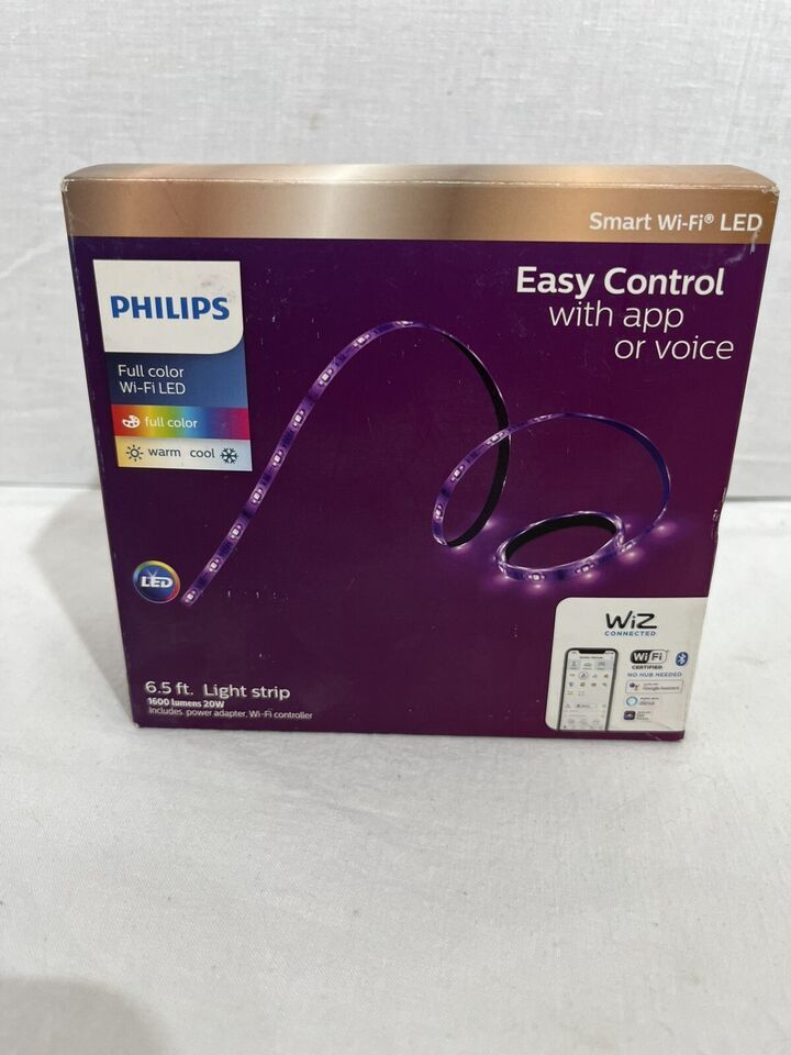 Philips Light Full Color Smart Wi-Fi LED Bluetooth Control Light Strip 6... - $16.99