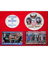 4 BILL CLINTON Al Gore 1992 Presidential Campaign &amp; Inauguration Pinback... - $368.88 MXN