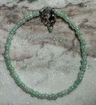 Lime Green and White Beaded Anklet with Lobster Clasp - $5.99