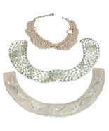 Beaded Faux Pearl Collars Clip On Retro 50&#39;s 60&#39;s VTG 2 Piece Set Antique - $939.38 MXN