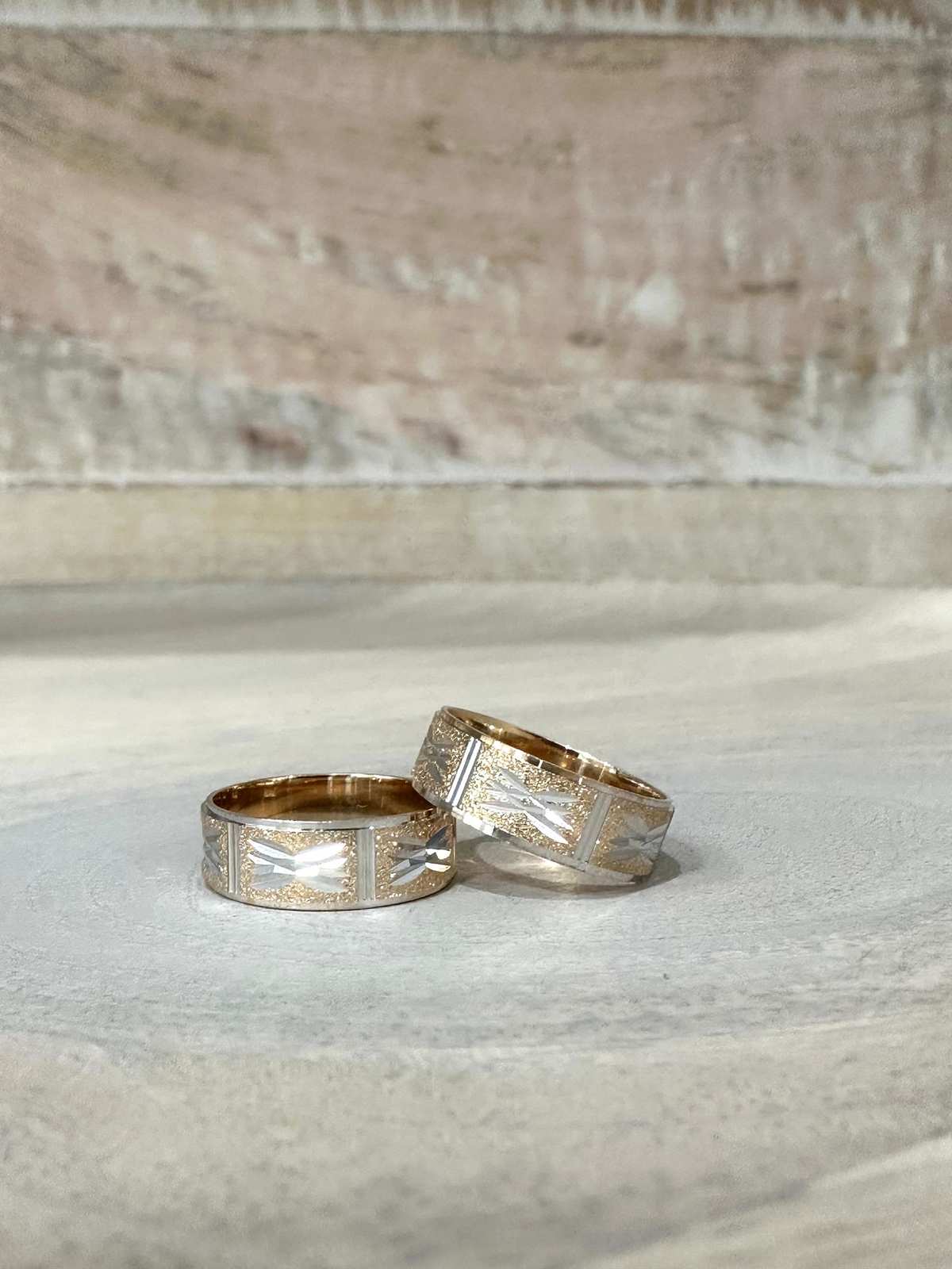 Thirds Two Colour Flat 14ct Yellow And White Gold 6mm Wedding Ring main image 0