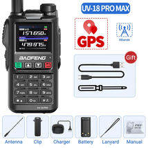 Walkie Talkie UV18 PRO GPS MAX Six-Band Long Range Wireless Copy Frequen... - $70.76