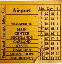 Railway Transfer Tickets Maine Penobscot Transportation Airport #4 E24 - £18.79 GBP