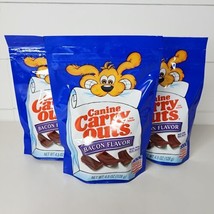3- Canine Carry Outs Bacon Flavor Dry Dog Treats Snacks 4.5oz EXP 2/18/2023 - $16.99