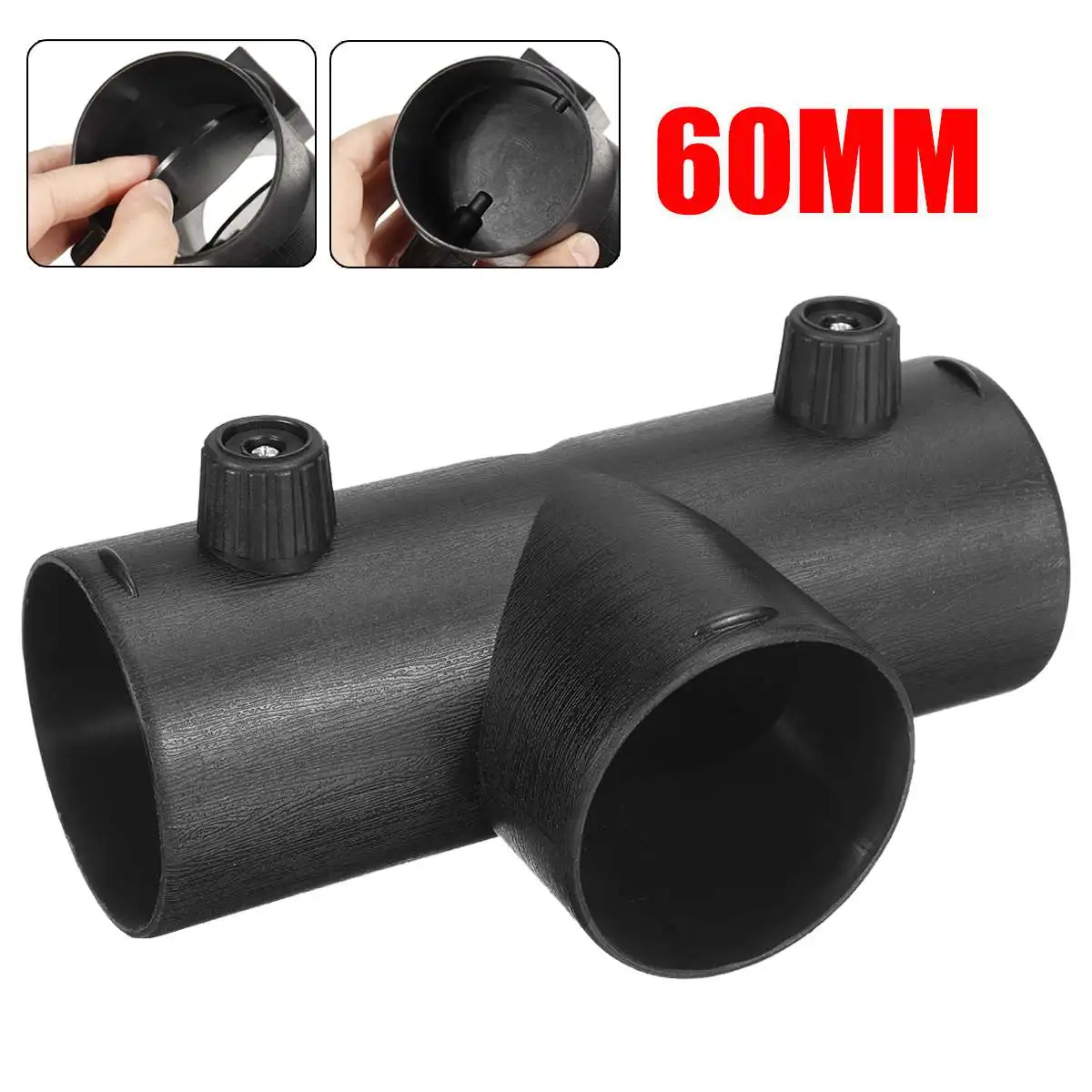 60mm Air Vent Ducting T-out Connector Elbow Pipe Outlet Exhaust Joiner for Web - £15.70 GBP